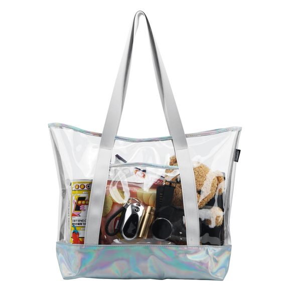 Muslanka Large Clear Tote Bagclear Handbag Work, Travel, T_T - Picture 1 of 7